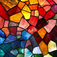Panneau de verre artistique opalescent style Tiffany, mosaïque, dégradé de couleurs, translucide, pour porte de villa de luxe européenne