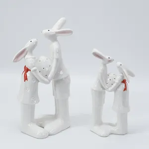 Wholesale fancy Rabbit Figurine home Decoration Living Room Sculpture holiday Gifts Ornaments