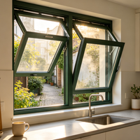 Ventana Vertical Plegable de Poliuretano Reforzado con Fibra de Vidrio, Doble Acristalamiento, Insonorizada, FRP PU, para Cafetería o Balcón