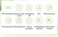 Localisateur GPS intelligent étanche haut de gamme avec fonction de recherche d'animaux de compagnie/bagages, compatible avec l'application IOS Find My et Android Google Play