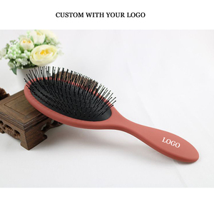 Brosse à cheveux mate de haute qualité avec logo personnalisé, usage en salon, massage, poils moelleux, lisses, bouclés, brosses à long manche, peigne pour filles et femmes - Product Image 5
