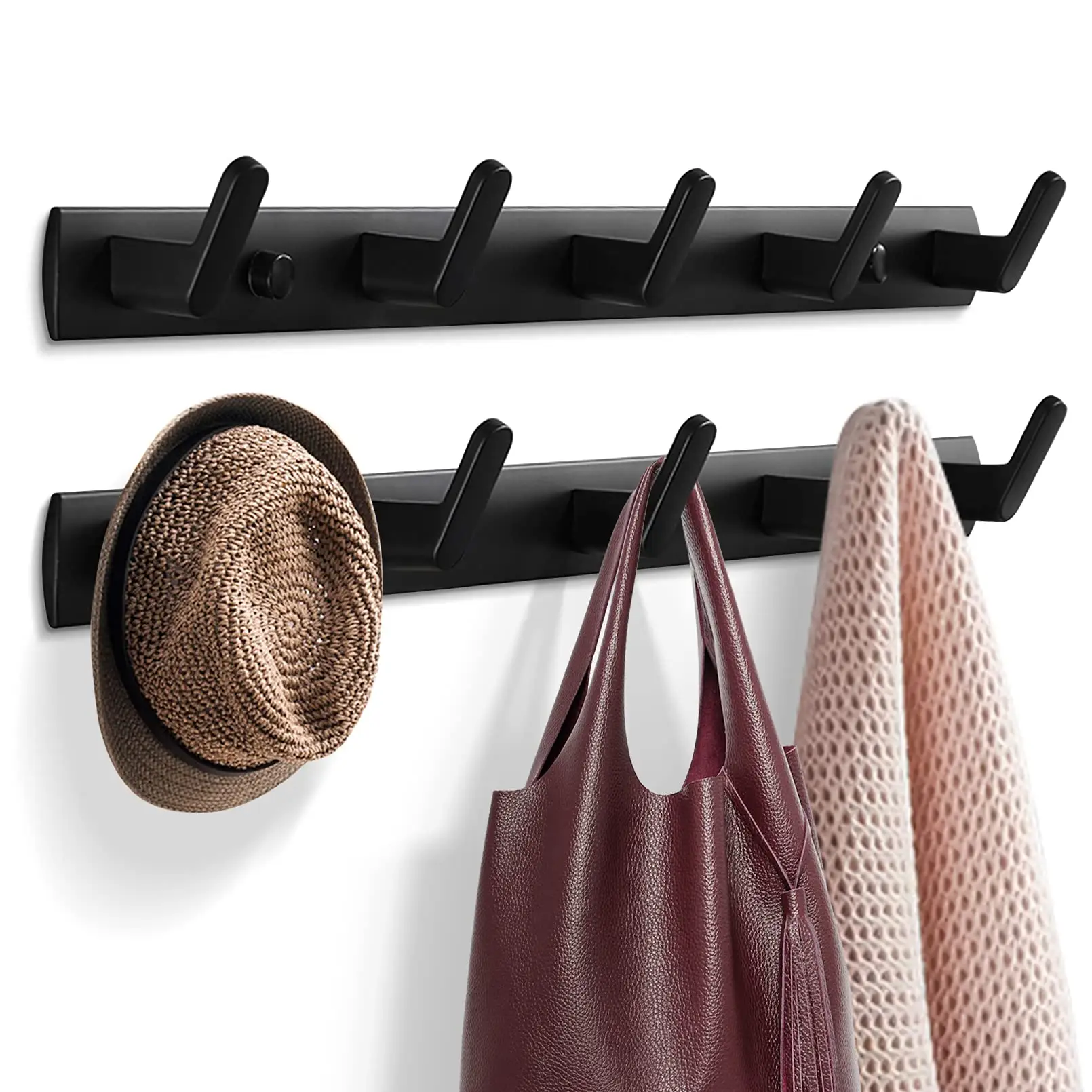 Black Coat rack hook for Hats Wall Mounted metal Coat Rack for Bathrobe