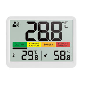 多機能デジタル気象観測時計、室内温度計、湿度計、スマート体温、熱ストレスアラーム付き - Product Image 1