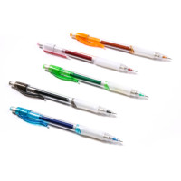 Crayon mécanique transparent personnalisé OEM avec gomme intégrée, largeur d'écriture 0,5 mm, ensemble