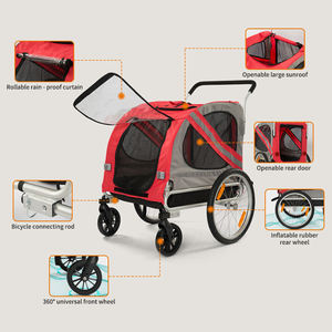 Chien Remorque pour Vélo Pliant Wagon Chariot Vélo Cargo Remorque Plage Camping Pet Carriers Pliable Chiens <span class=keywords><strong>Trolley</strong></span> Wagons Chariots - Product Image 4
