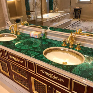 Dalles en pierre acrylique uniques, faites à la main, translucides, vertes naturelles, finition polie, design moderne, certifiées CE - Product Image 3