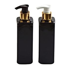 Botella de plástico cuadrada de 250ml con bomba de loción Gel de ducha y loción corporal para hoteles para uso de champú Aluminio electroquímico - Product Image 1