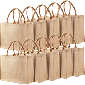 Customized Reusable Extra Large Capacity High-Quality Eco-Friendly <b>Jute</b> Tote <b>Bag</b> for Beach <b>Shopping</b> with Custom Logo - Product Image 1