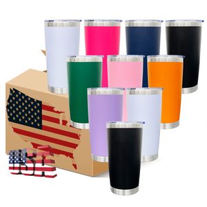 Gobelet isotherme en acier inoxydable 304 de 20 oz, couleurs assorties, revêtement poudré, pour gravure laser, avec couvercle coulissant – Entrepôt USA - Product Image 3