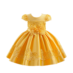 Robe d'anniversaire pour bébé fille, style européen, princesse, fleurs, manches bouffantes, sequins roses, vêtements pour enfants, <span class=keywords><strong>tenue</strong></span> d'été 3 ans - Product Image 1