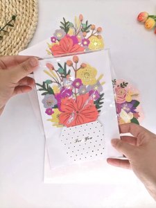 3D Flower Greeting Card Mother's Day Card Birthday Thank You Greeting Card <b>Teacher</b> Appreciation Card (For Mom/<b>Teacher</b>/Women) - Product Image 2