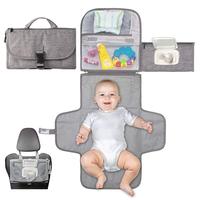 Sac à langer portable de luxe personnalisé BSCI pour nouveau-né, grand format, imperméable, en polyester et nylon, avec matelas à langer pour bébé