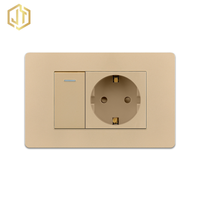 118 estilo de alta calidad 1 Gang 1 Way + EURO Socket pared interruptores y enchufes eléctricos para el hogar