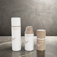 Bouteille de lotion en plastique de 15ml 30ml 50ml Bouteille à pompe sans air en PP Couleur et logo personnalisés pour crème de soin avec emballage cosmétique