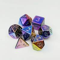Jeu de donjons et dragons personnalisés en or électrolytique à sept couleurs Dés multi-facettes