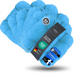 LILENO HOME <span class=keywords><strong>Lot</strong></span> de <span class=keywords><strong>6</strong></span> Coussins de Chaise en Polyester Turquoise (38x38x8cm) Imperméables et Résistants aux UV pour Jardin, Cuisine et Salles à Manger - Product Image 1