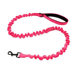 Correa de perro rosa reflectante elástica de primera calidad, fuerte, antigolpes, amortiguador elástico, cintas personalizadas, Collar de nailon para mascotas - Product Image 1