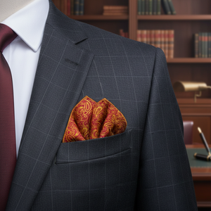 Bufanda y pañuelo cuadrado con patrón de Chal amarillo naranja Accesorio cuadrado de bolsillo elegante - Product Image 2