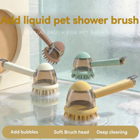 Brosse de bain pour animaux de compagnie en silicone avec distributeur de savon, brosse de massage douce adaptée aux chiens et aux chats