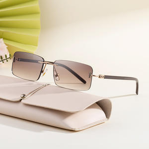 Lunettes de soleil sans monture personnalisées pour hommes, verres noirs en PC, protection UV400, style Instagram, lunettes de soleil pour extérieur - Product Image 5