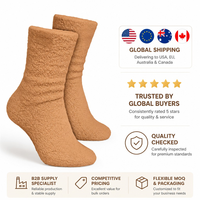 Chaussettes en polaire Sherpa épaisses en gros, chaussettes mi-mollet douillettes et chaudes, couleur camel, beige, chocolat, rose, chaussettes d'hiver pour la maison, logo personnalisé OEM