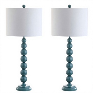 Lámpara de Mesa de Cristal con 7 Bolas para Sala de Estar con Pantalla Blanca Decorativa para Sala de Estar - Product Image 1