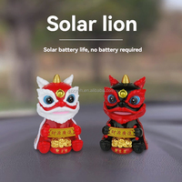 Statues de lion dansant de 2 pouces, tête qui se balance, Feng Shui, solaire, pour la décoration de la maison, des restaurants et les cadeaux du Nouvel An