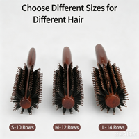 Brosse à cheveux ronde en bois, peigne rond, brosse à boucler pour le séchage au sèche-cheveux, outil de coiffure pour salon de coiffure