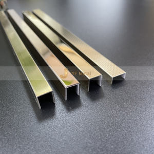 LL158 Profilé de transition mural et de sol en forme de U haut de gamme en acier inoxydable brossé, échantillon gratuit - Product Image 5