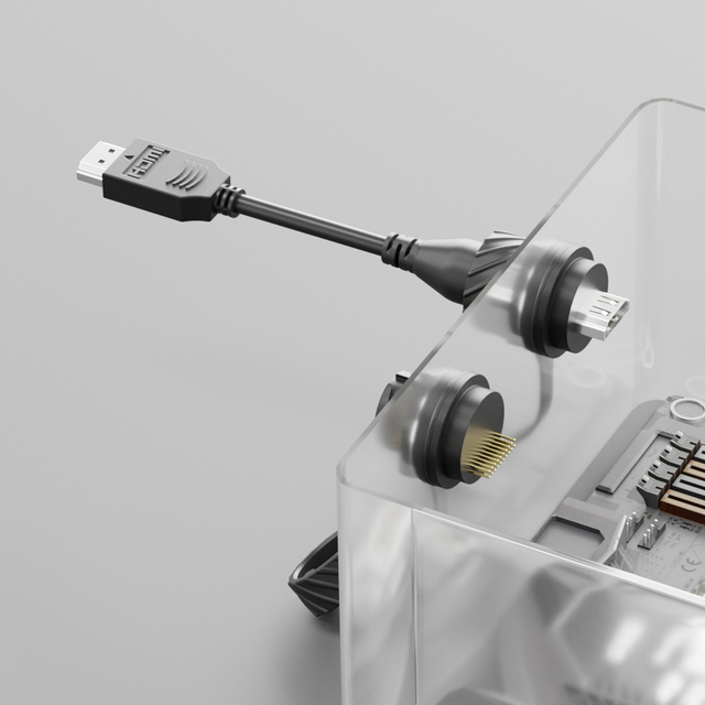 Circular Waterproof Chassis Panel Screw Wall Mount Hdtv Connector Module Waterproof Cable Extender Adapter Coupler