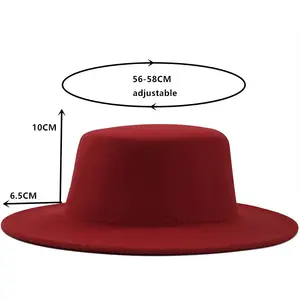 Модная в наличии Новая Стильная осенне-зимняя шерстяная фетровая однотонная плоская шляпа Корейский Стиль Повседневная джазовая фетровая шляпа