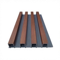 Panneau mural WPC 160*23mm Grille à quatre rails (Base noire, Semi-enveloppé) Acoustique