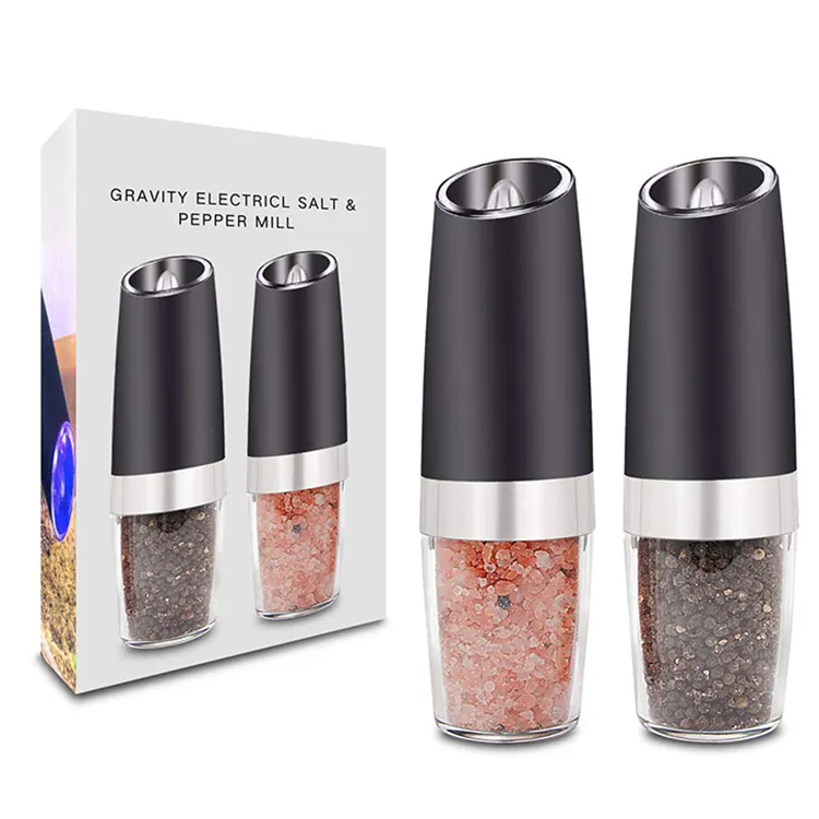 Kitchen Battery powered salt and pepper grinder set,electric salt and pepper grinder set,2 in 1 salt and pepper grinder