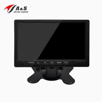 Monitor de Coche Plegable A&S de 7 Pulgadas con Pantalla LCD IPS de Vista Completa, Ángulo de Visualización Ajustable, Reproductor AV/VGA/USB/Tarjeta SD, Resolución 800x480, 1 Año de Garantía
