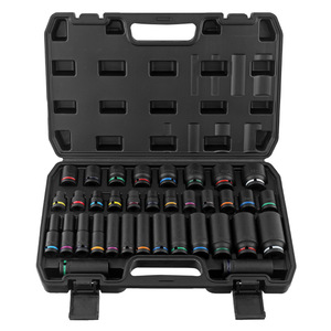 Ensemble de boîtes à outils mécaniques, outils à main, douilles hexagonales à impact de 1/2 pouce, douilles courtes et longues pour clés pneumatiques, OEM ODM - Product Image 1