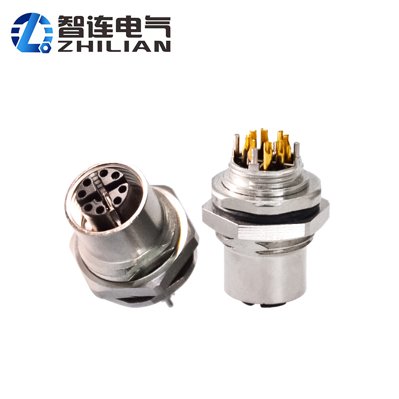 IP67 Waterproof M12 Panel Connector Back