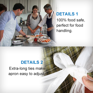 Household Kitchen Eco-friendly <b>Disposable</b> Waterproof PE <b>Apron</b> - Product Image 5