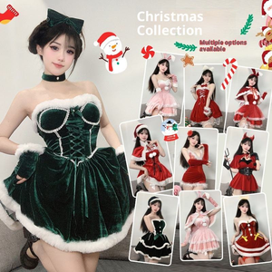 HESPER New <b>Japanese</b> Korean Christmas Cat Sexy Costume Cute Suit New Year Sweet Sling Breathable Women's Polyester In-Stock - Product Image 1