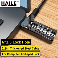 Kunci Keamanan Anti-Pencurian Laptop Kombinasi T-Head, Lubang Kunci 62.5mm untuk Notebook HP Lenovo