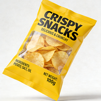 Sacs d'emballage pour chips de pommes de terre, hermétiques, en matériau personnalisé de qualité alimentaire, scellés à l'arrière, directement de l'usine