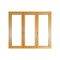 Ventanas Abatibles de Madera Revestidas de Aluminio con Vidrio Triple Aislante Low-E, Diseño Plegable, Estilo Europeo Moderno, Calificadas por Energy Star