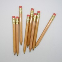 Mini crayon de golf en bois naturel avec gomme, taille courte, ensemble promotionnel pour l'emballage