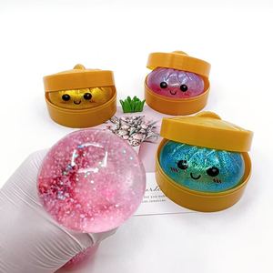 Jouet <span class=keywords><strong>anti</strong></span>-stress mignon en forme de boulette scintillante, coloré, avec visage souriant, jouet promotionnel avec cuiseur vapeur pour cadeaux - Product Image 2
