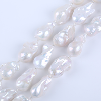 Perles d'eau douce naturelles baroques blanches semi-finies en vrac de 14-18 mm, cordons de grande taille pour la fabrication de bijoux