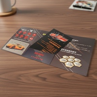 Brochure écologique en carton à quatre volets |   Distributeur publicitaire pliable en film laminé pour impression d'images vives pour le marketing d'entreprise