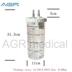 Yeni tıbbi vakum regülatörü plastik vakum emme kavanoz ve tuzak emme kabı 2L - Product Image 3