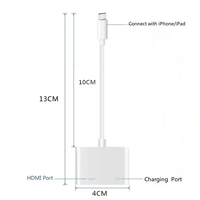 Adaptor AV HDTV Digital 1080P untuk iPhone iPad untuk iPod Plug & Play ponsel tidak ada daya tambahan yang diperlukan kotak Pack