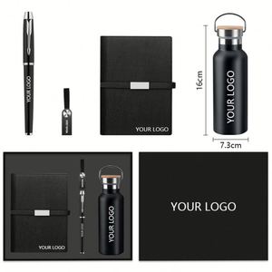 4-in-1 2026 New Trendy Business Give Away Souvenir Office Gift Set Thermal Water Bottle Notebook <b>USB</b> <b>Flash</b> <b>Drive</b> Pen OEM - Product Image 2