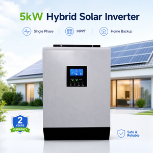 Convertisseur solaire monophasé 5 kW, système solaire hybride, entrée de tension <span class=keywords><strong>PV</strong></span> MPPT, <span class=keywords><strong>routeur</strong></span> WiFi pour une utilisation domestique, alimentation de secours - Product Image 1