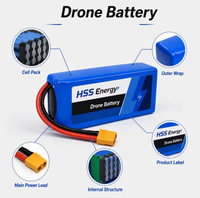 Paket Baterai Lithium Ion Khusus Drone UAV Jarak Jauh 51.8V 40Ah Kapasitas Tinggi untuk UAV Pertanian VTOL Pesawat Angkat Berat